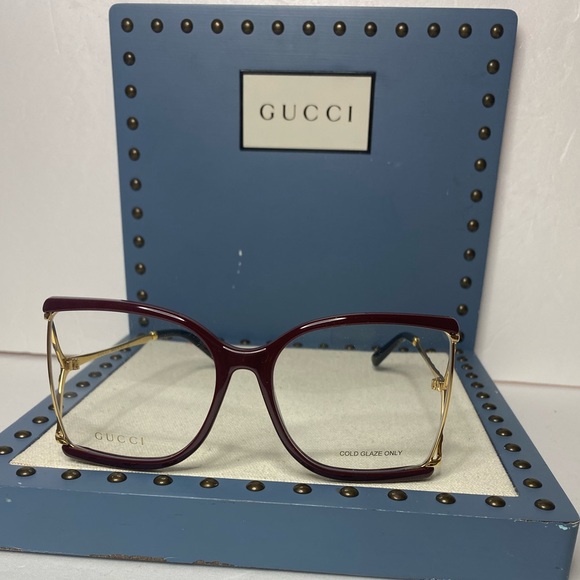 New- 🔥New GUCCI BUTTERFLY FASHION FRAMES GG0592S 003 RED/GOLD 60MM - Picture 3 of 16